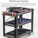 MZZKFC Gray Blue 3-Tier Tool Cart, Steel Rolling Service Cart with Handle/Pegboard & 4 Wheels, Rustproof Tool Storage Cart for Home/Office/Restaurant/Bar(27.4x17.5x31.9 inch)
