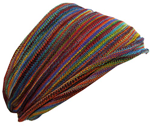 Gheri Multicoloured Stretchable Double Long Headband Bandana Rainbow Tie Dye
