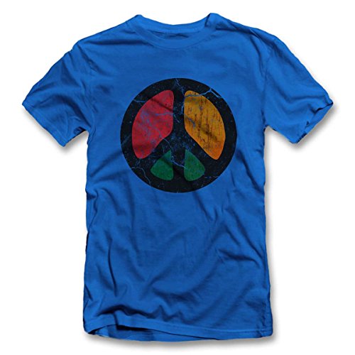 shirtground Peace Vintage T-Shirt Royal-Blue M