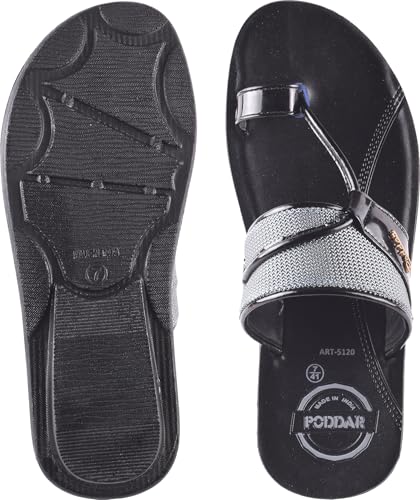 Image of Poddar Men's Flat Sandals - Stylish Toe Ring Slip-On Chappal for Casual, Party & Ethnic Wear