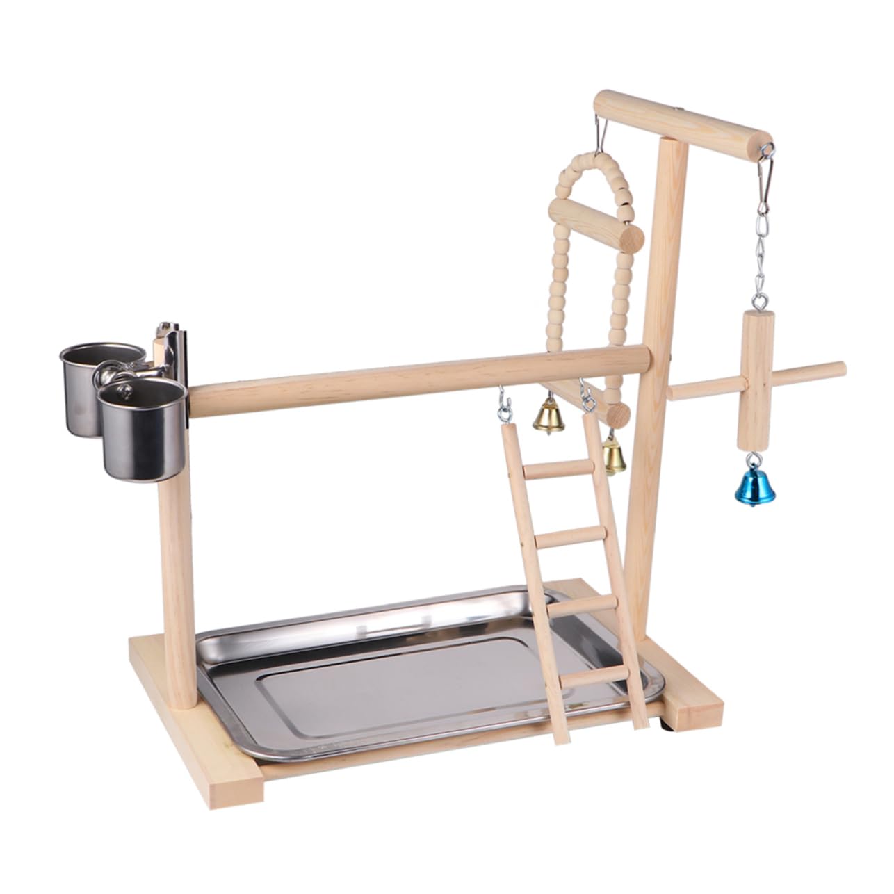 1pezzi Trespolo Per Pappagalli Legno Con Altalena Gioco Creativo Per Uccelli Supporto Sicuro e Pratico Per Pappagalli Per Intrattenimento e Attività Fisica Accessorio Essenziale