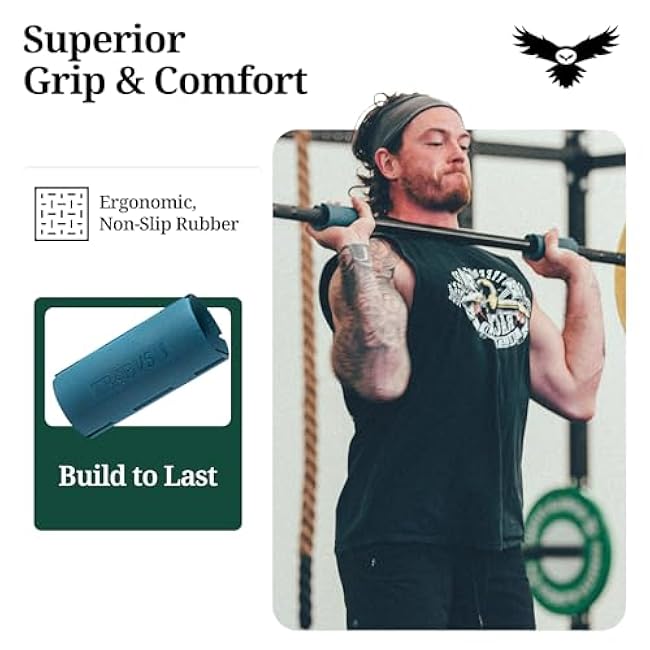 Tribus Thick Grips for Barbells Dumbbells | Thick Dumbbell Grips | Extreme Arms & Forearms Builder - Grip Strength