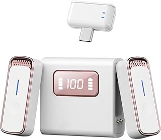 Uxsjakjsd Micrófono Inalámbrico para Videojuegos, Transmisión en, Cancelación de Ruido, Grabación de Audio y Video Portátil para Cámara Android y PC.