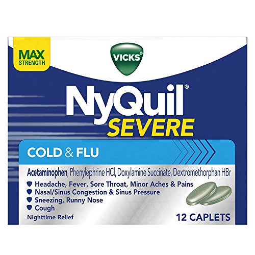 Efast NyQuil SEVERE Cough Cold & Flu Relief, 12 Caplets