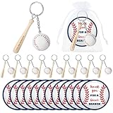 Fumete 12 Sets Baseball Soccer Softball Team Gifts Sport Keychain Thank You Card End of Season Senior Night Gift Party Favors(Baseball)