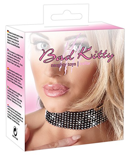 Collier avec Strass Noir Bad Kitty - Idéal pour Soirées et Fêtes