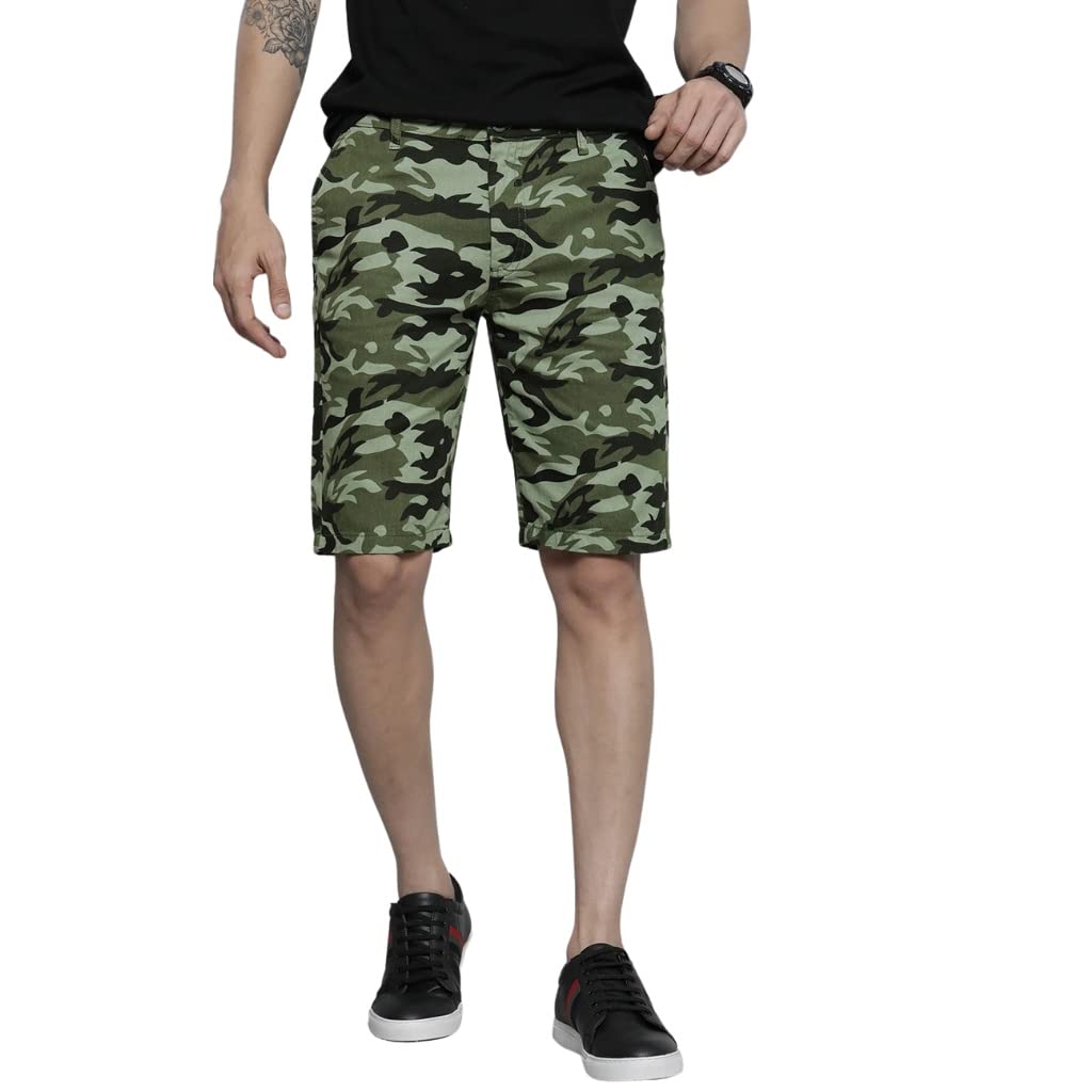 the indian garage co Men Slim Fit Printed Mid-Rise Shorts-picture-52