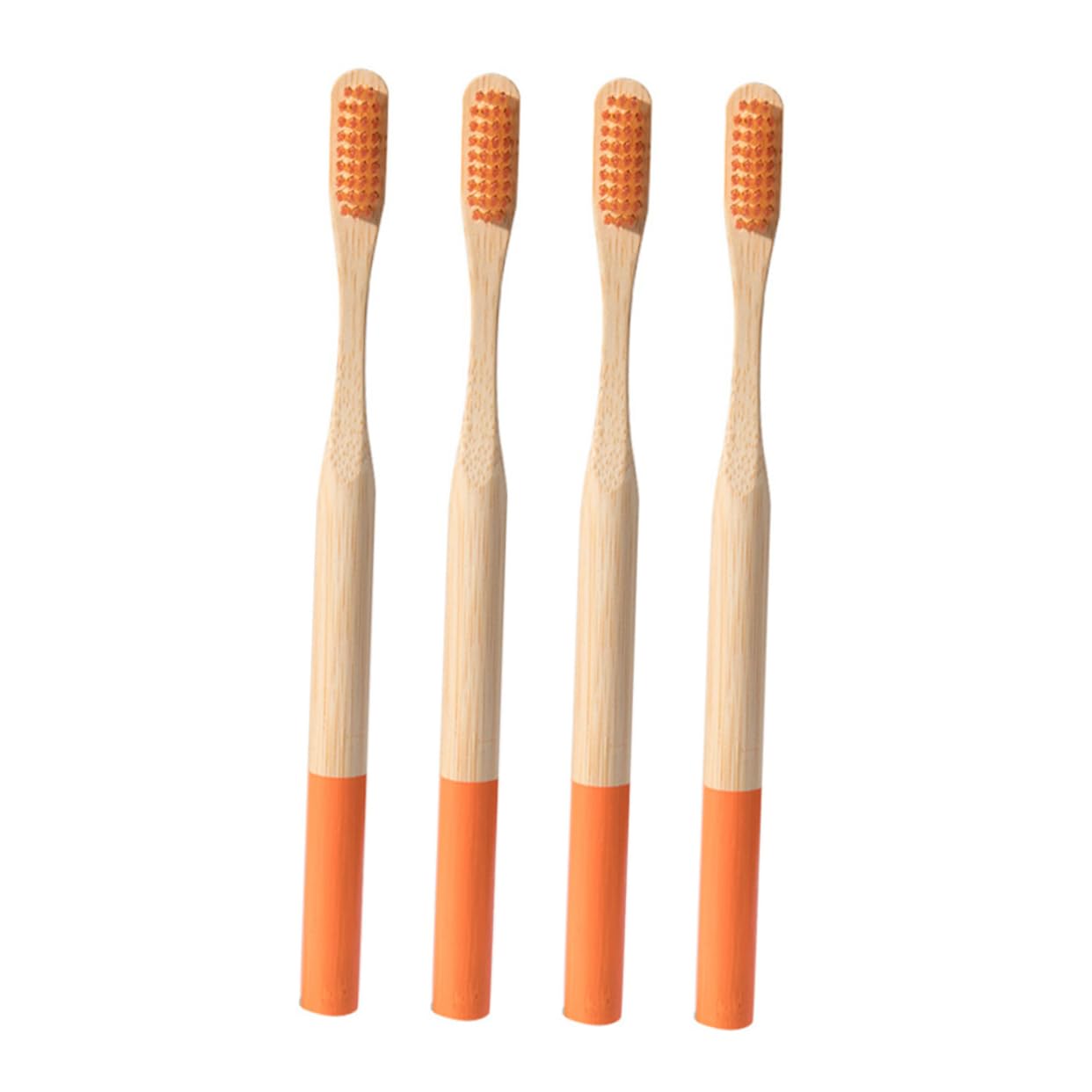 3 Set Spazzolino Chiave Adulto Eco Ultra Morbido Viaggio Sensibile Dente Adulti Scovolini Per Denti Scovolini Dentali Spazzolini Denti Bambù Arancia 4 Pezzi*3