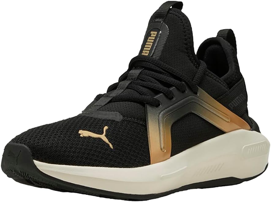 PUMA Womens Enzo 5 Metallic Lace Up Sneakers Shoes Casual - Black