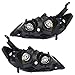 Brock Replacement Driver and Passenger Halogen Headlights Headlamps Compatible with 2004-2005 Civic 33151-S5A-A51 33101-S5A-A51
