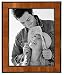 Malden International Designs Burl Wood Walnut Wooden Picture Frame with Black Border, 8x10, Walnut