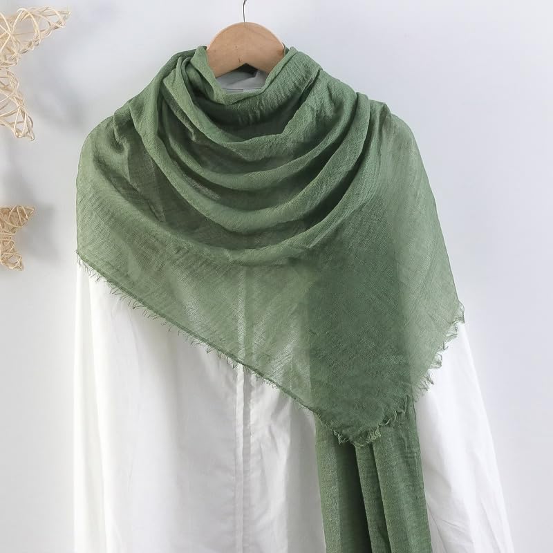Image of Crinkled PolyCotton Scarf for Women - 180 x 90 cm Stole for Women | PolyCotton Scarf for Summers, Head Cover for Women | Lightweight Scarf for Women | Women Accessory