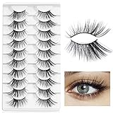 10 Paare 3D Künstliche Wimpern,Halbe Wimpern Extensions,Enzelne Wimpern,Wimpern Extensions Set,Wimpernverlängerung,DIY Falsche Wimpern Natürlich (style2)
