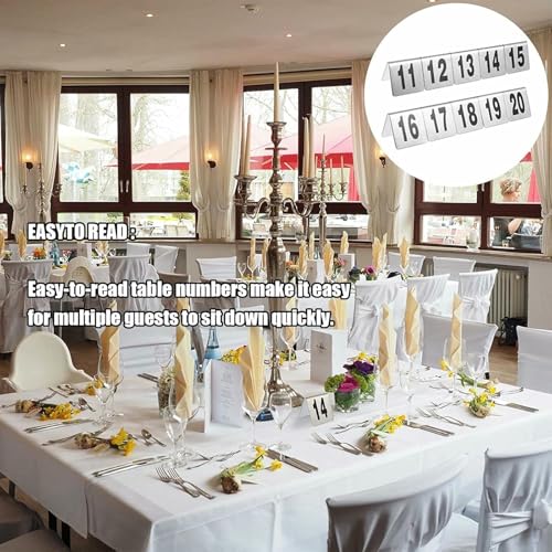 Numéros de table de restaurant en acier inoxydable pour mariage chic - 4
