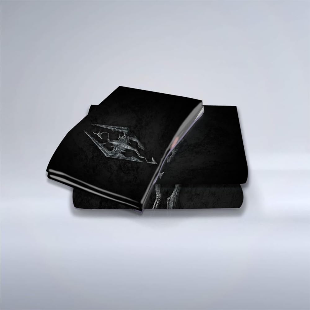Ste-X Bettbezug-Set „Elder Scrolls V Skyrim“ Mit Passenden Kissenbezügen, 100% Baumwolle, Fadenzahl 120 Garantiert, Schutzbezug, Premium, Extra Weich (TESVS 05,135x200cm)