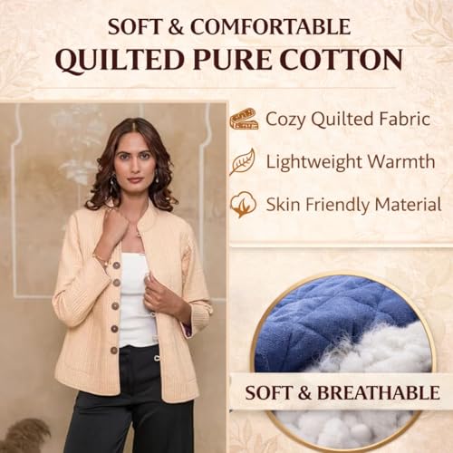 Image of Jackets for women | Cotton Quilted Reversible Short Jacket | Double Sided Warm Outerwear Coat for women |Jacket for women winter wear