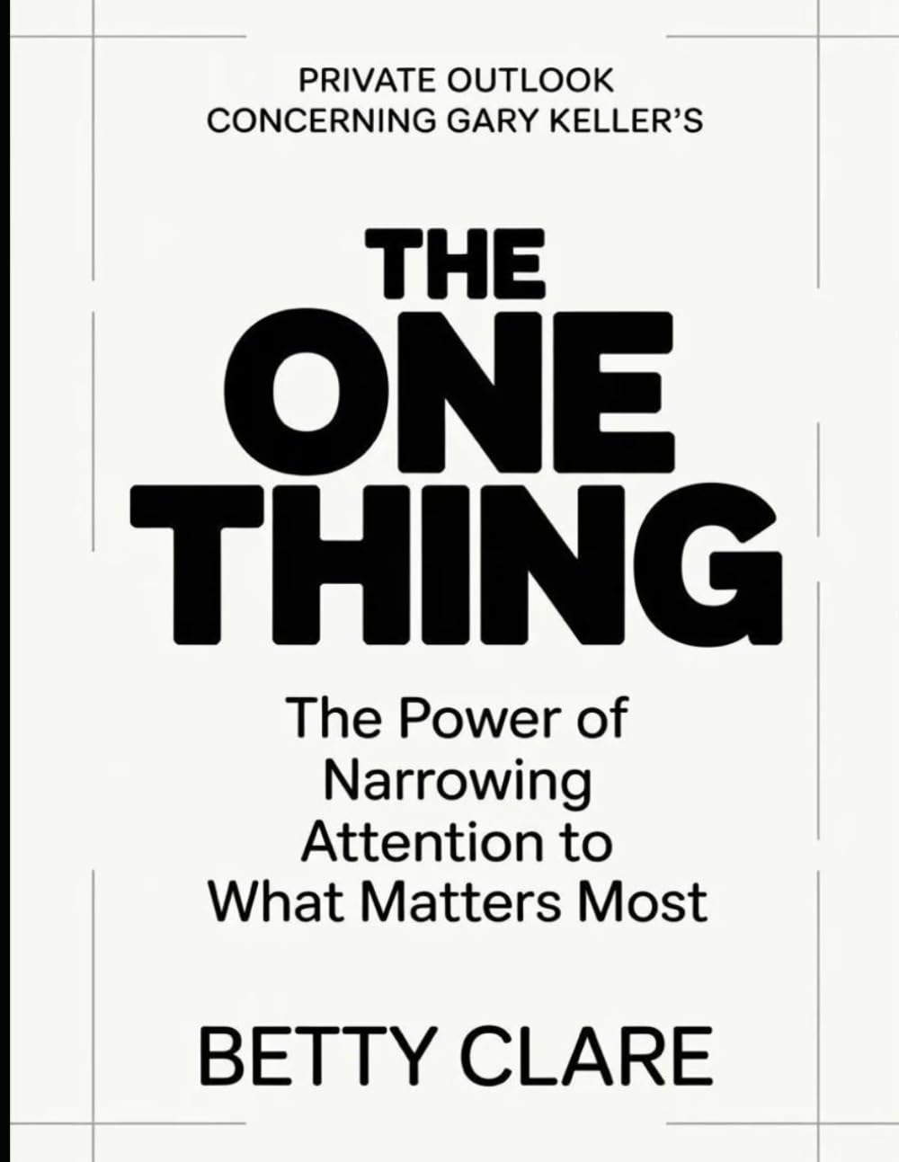 Private Outlook Concerning Gary Keller's The One Thing: The Power Of Narrowing Attention To What Matters Most