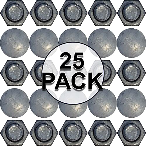 Image of Carriage Bolts 3 /8-16 x 2-1 /4 inch: w /Nuts Galvanized Bulk Carriage Bolt ~ Coarse Thread (2 1 /4 inches Long) (25 Pieces) - Chain Link Fence Carriage Bolt w /Nuts