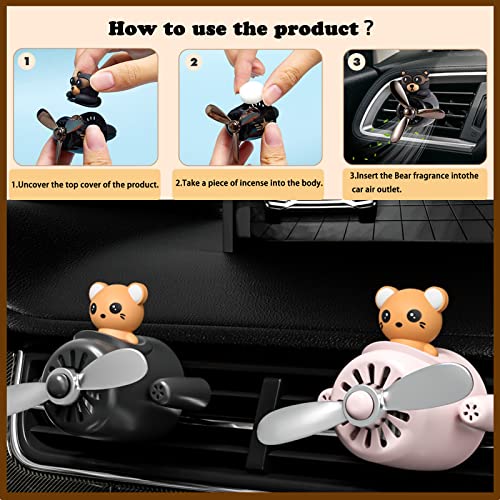Car Air Fresheners Cartoon Cute Style Pilot Automotive Air Outlet Fan Creative Car Solid Perfume Decoration (Pink Mouse) #TOP4