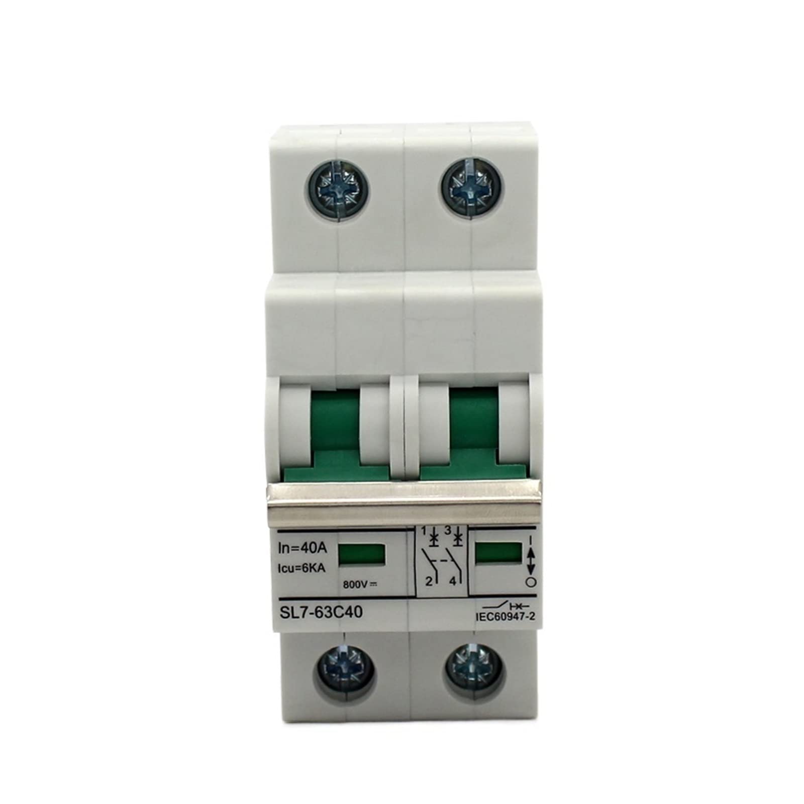 Disjoncteur monophasé 2P 40A DC 800V pour installation solaire photovoltaïque - Lot de 10 pièces