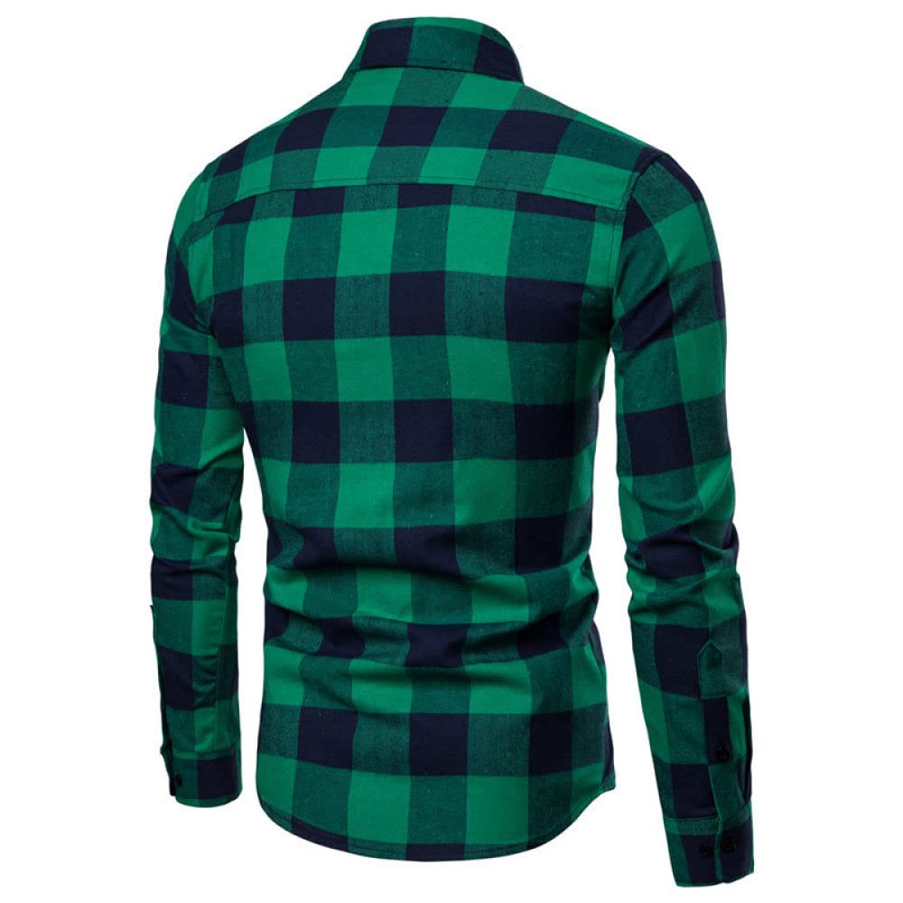 Camicia Charlie in flanella a scacchi - Verde/Navy - Cotone - Octobre Éditions