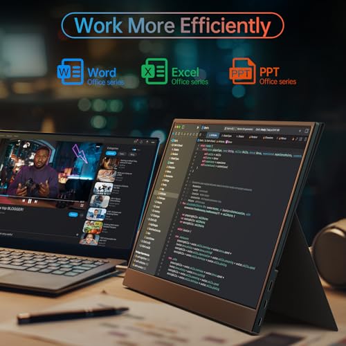 Image of ForHelp True 4K Portable Monitor - 15.6inch UHD 3840x2160 100% sRGB USB-C HDMI External Second Monitor Portable IPS Screen Computer Display with Speakers for Laptop MacBook Switch PS5 /4 Xbox