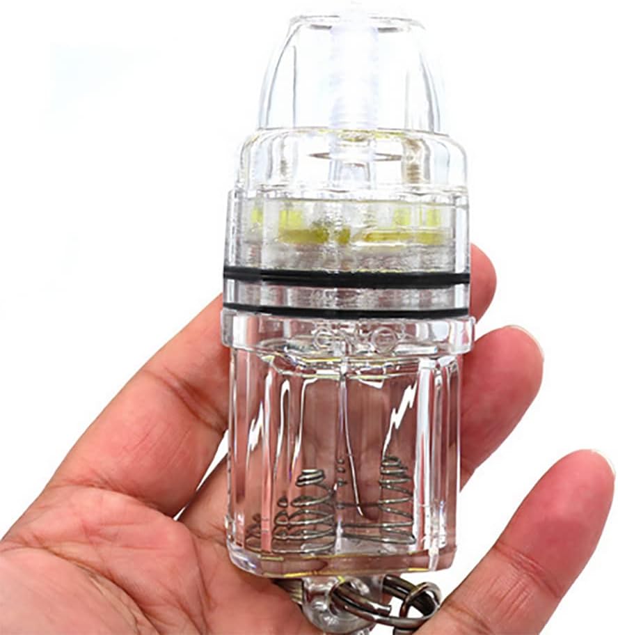 Miniatura 6 de Luz de señuelo de pesca, luz de caída profunda de 4.3 pulgadas, luz LED de pesca subacuática, lámpara estroboscópica intermitente de 2,100 pies,