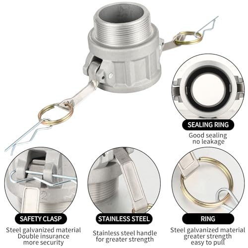 Accesorios de manguera camlock tipo B Npt de 2 pulgadas y adaptadores tipo F de aluminio 3