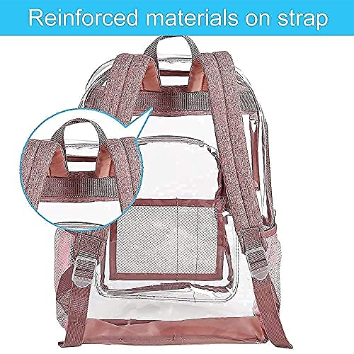 Agsdon Clear Backpack For Women And Men, Heavy Duty Transparent Bookbag - 16" See Through Large Backpacks Stadium Approved #TOP6