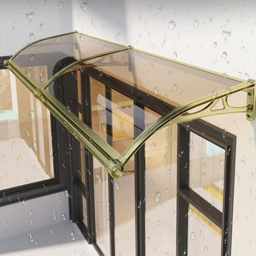 Moderno toldo de aluminio con soporte, toldo de policarbonato resistente a los rayos UV para puerta delantera y ventanas, resistente a la intemperie, protección contra la lluvia y la nieve para