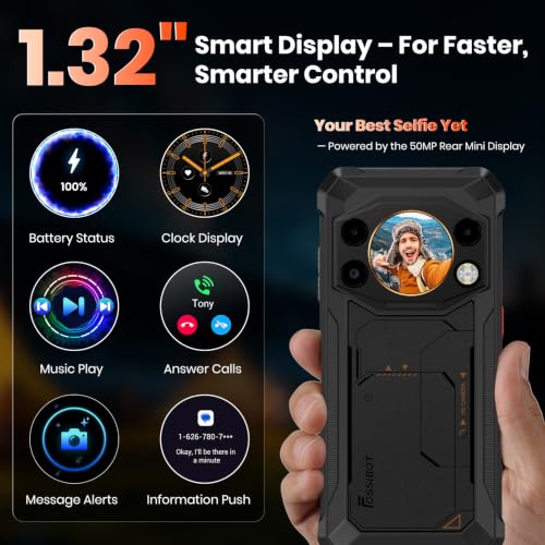 Image of FOSSIBOT czf F117 2026 Rugged Call Phone Unlocked, 20GB+128GB /2TB,5000mAh Battery Cellphones,6.67 inch 4G Smartphone, Android 14 Phone,Face&Fingerprint Unlocked