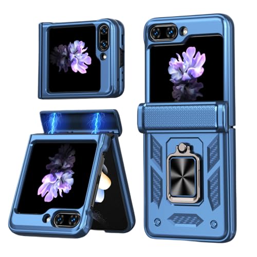Coque Samsung Z Flip 5 avec charnière robuste en bleu pour Galaxy Z Flip5