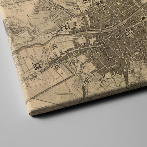 Carte de Dublin 1797 poster sur toile grand format XL Spiffing Prints