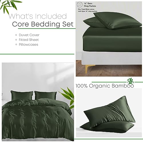 LINENWALAS 100% Organic Bamboo Small Double Core Bedding Set for 4ft Bed - Image 2