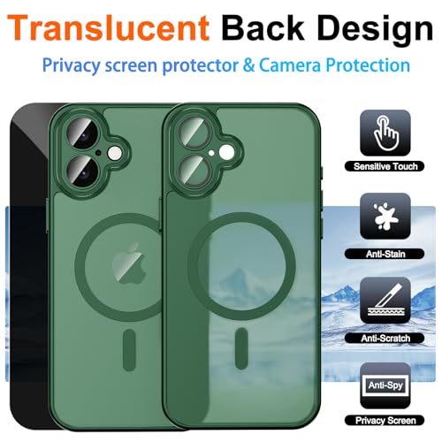 Image of for iPhone 17 Case with Privacy Screen Protector, Green