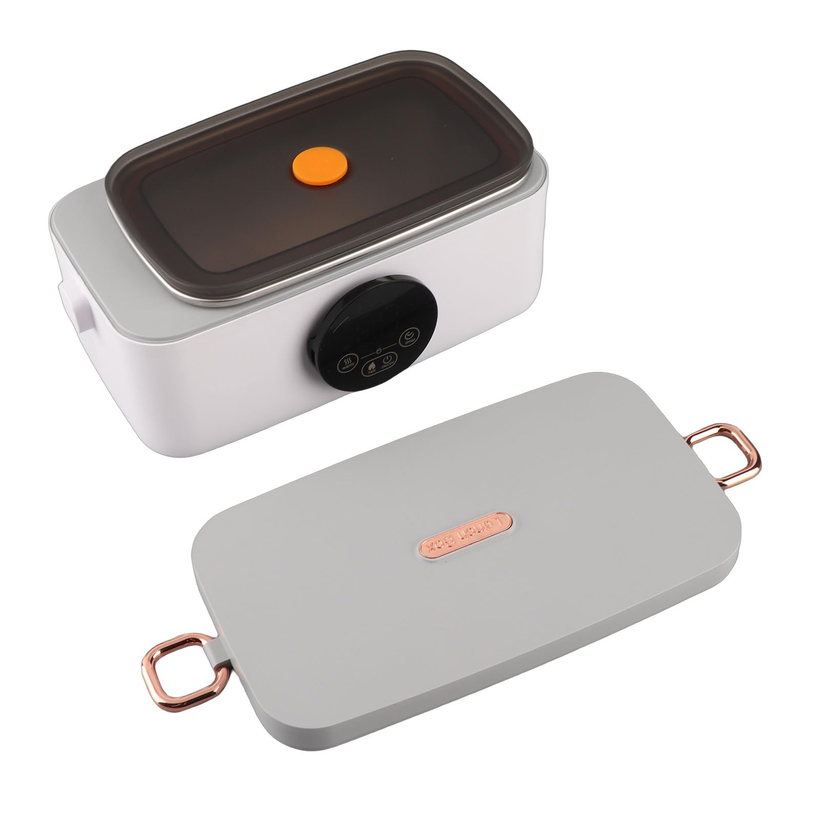 Portapranzo Elettrico, Portapranzo Riscaldato Senza Fili da 1 Litro con 4 Impostazioni di Calore, Scaldavivande Portatile per Auto da Ufficio Campeggio Bambini Adulti, PP e Acciaio