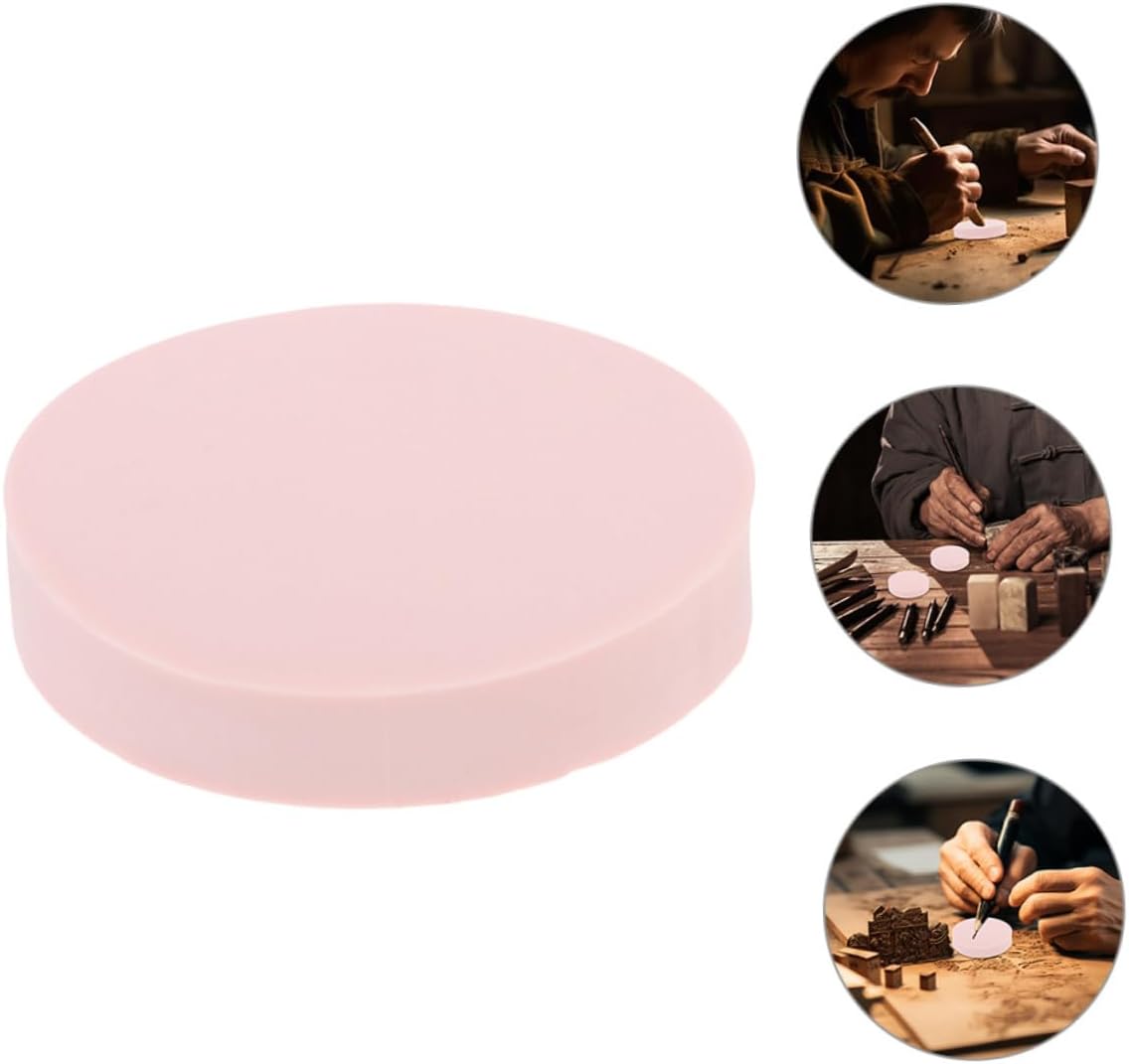 12Pcs DIY Carving Rubber Blocks Round Rubber Stamp Supplies for Easy Engraving for Crafts and Printmaking and School