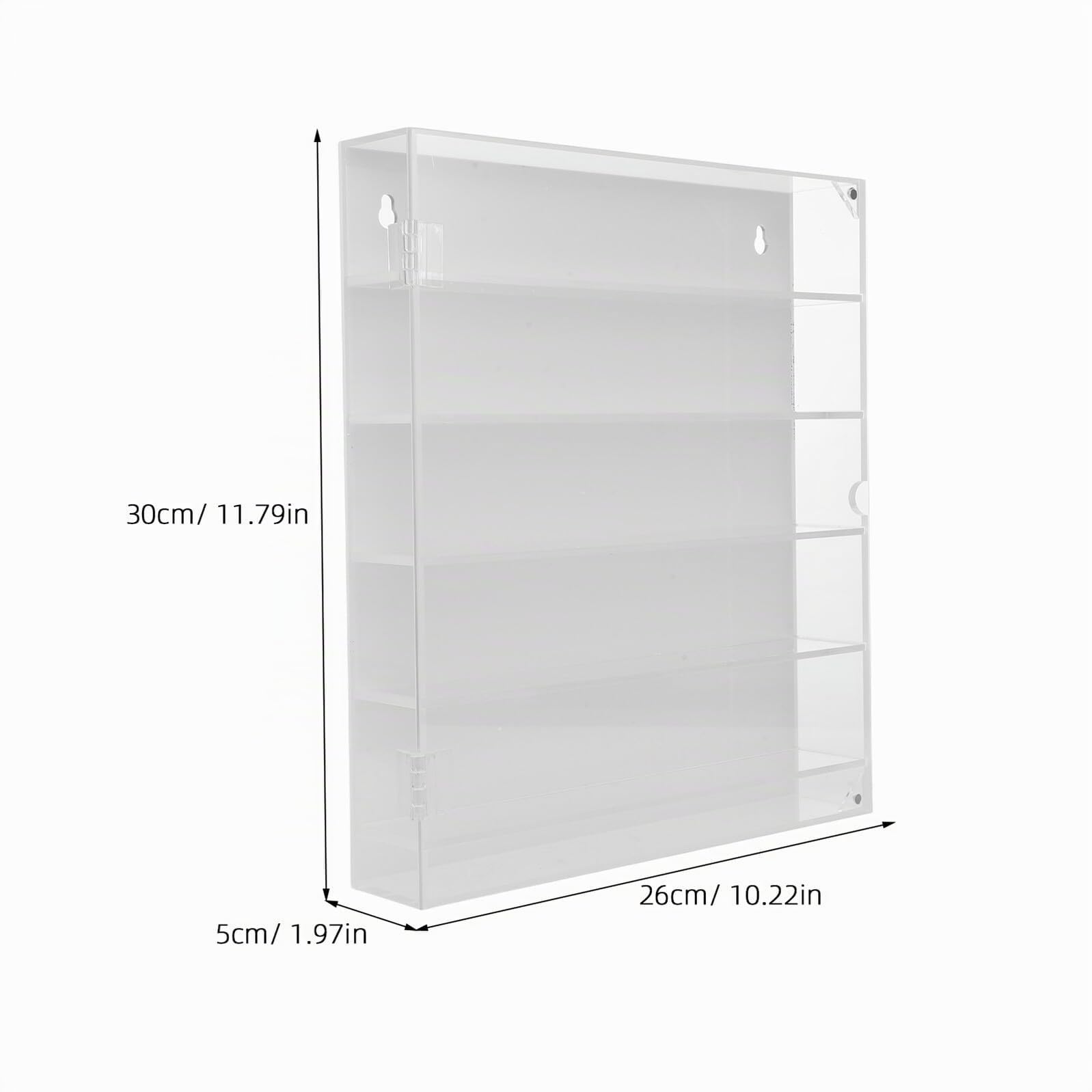 ERINGOGO Vetrina Espositiva in Acrilico Bianco a 5 Livelli per Modellini | Scomparti Individuali, Design Trasparente, Montaggio a Parete per Hobby Room