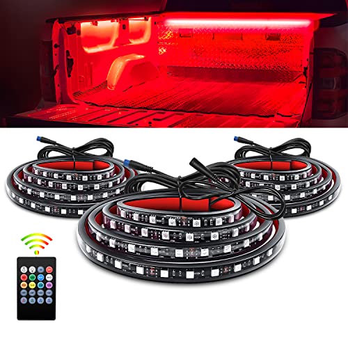 Nilight 3PCS 60 Inch RGB Truck Bed Light Strip Kit 270 LED Neon Accent Lights with RF Remote On Off Switch Splitter Extension Cable for Cargo Pickup Truck Camper RV SUV Boat, 2 Years Warranty