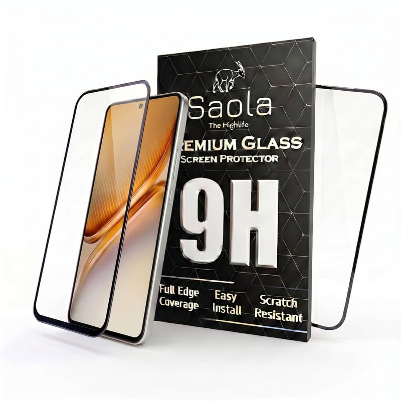 Image of Saola 9H Clear Tempered Glass For Iqoo Neo 10 5G (PACK OF 1) with Free Installation Kit. Full screen Coverage. Free Replacement If Received Damaged - 6.78 inch