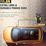 Digital Tyre Inflator,Tyre Inflator Portable Air Compressor Car Tyre Pump with 3 Nozzle Adaptors And Digital Led Light,12V Rapid Tyre Inflator Air Compressor for Car Tires and Other Inflatables - Image 8