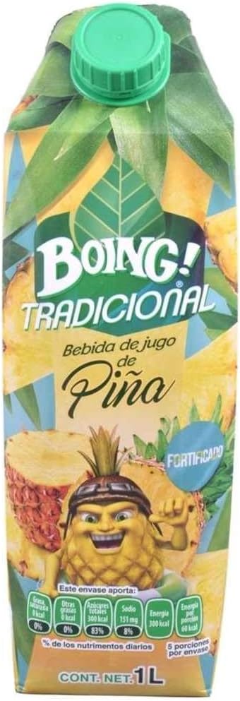 Boing Boing Jugo sabor Piña de 1 Lt, Piña, 1000 mililitros : Amazon.com ...
