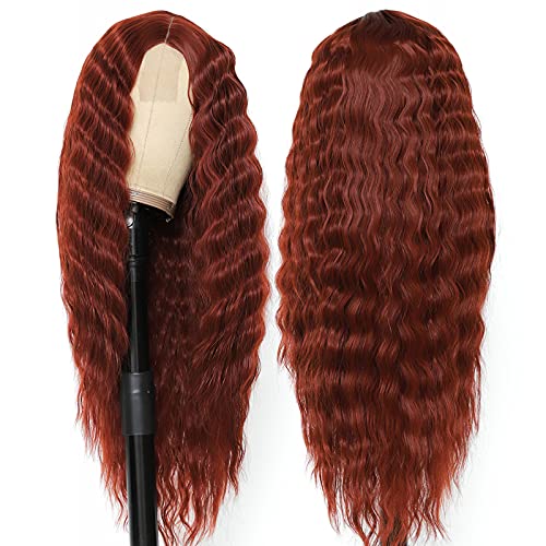Clione Long Deep Wave Wig 28 Inch Synthetic Curly Wigs 4 Inch Fake Scalp Curly Lace Front Wigs For Women Natural Crimps Curls thumb #1