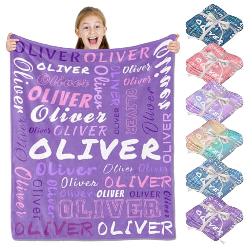 Image of PUREFLY Ships Next Day-Personalized Blanket for Kids- Custom Blanket with Name for Teen Girls and Boys, Birthday Gifts for Women and Men, Customized Flannel Throw, Christmas Blankets Gifts for Baby