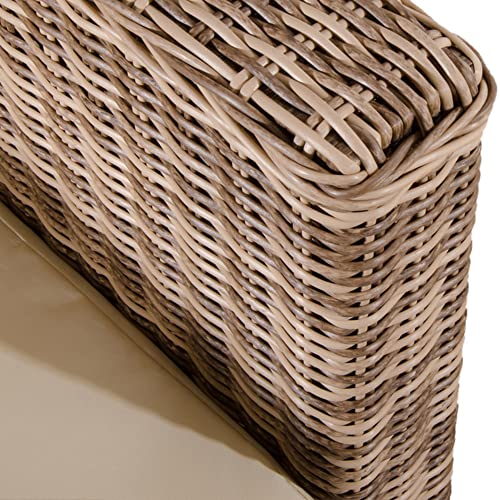 Verdelook Capri, Set Salotto Da Giardino Con Struttura In Metallo Verniciato, Composto Da 2 Poltrone, 1 Divano A 3 Posti E Un Tavolino, Colore Naturale - 8