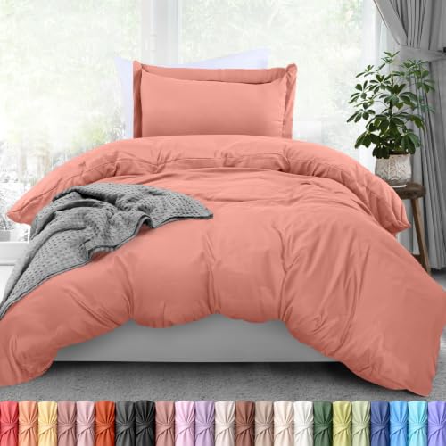 Image of Duvet Cover Twin /Twin XL, 2 PC Cotton Like Polyester, Blush Pink