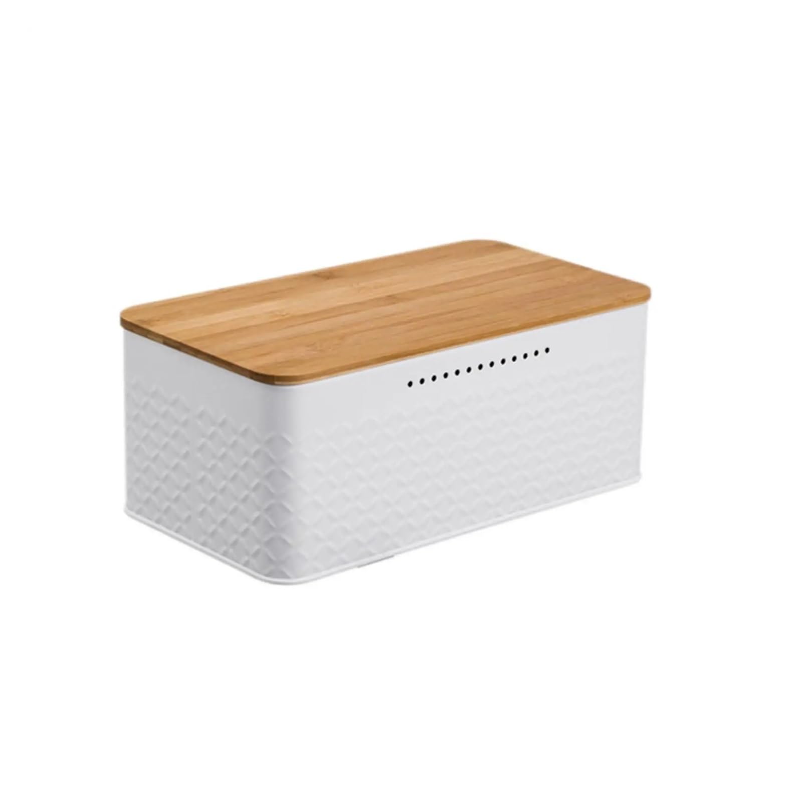 LUYSGBXR Bread Bin Iron Bread Storage Bin Holder Organizer For Kitchen Counter Bakery Home(White)
