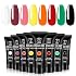 ROSALIND Christmas Poly Nail Gel Set, 8 Colors 10g Mini Poly Extension Gel Nail Set, Neon Yellow All Seasons Poly Nail Gel Kit Builder Neon Gel Fall Colors Halloween Poly Holiday Nail Art Design Gift