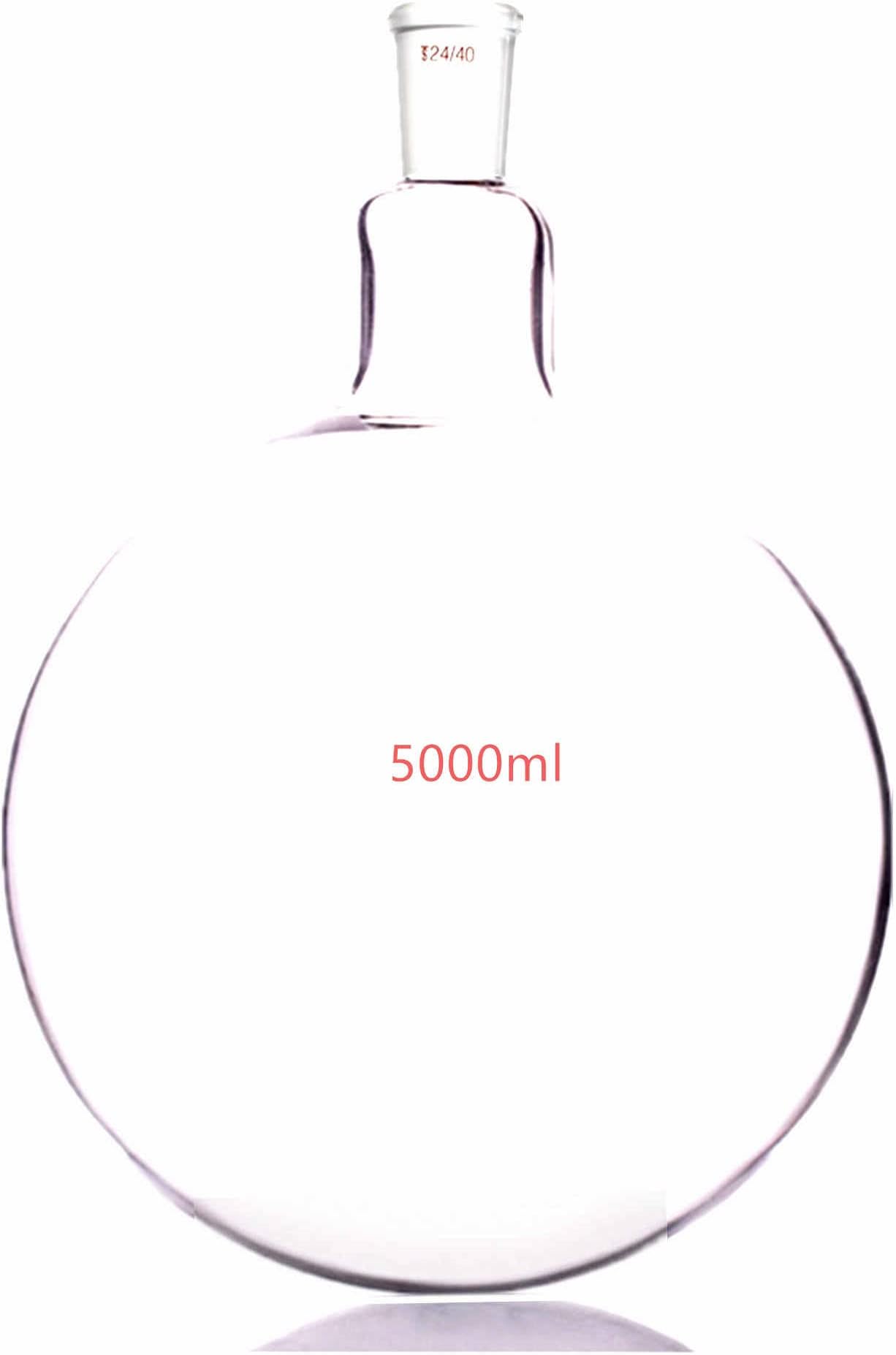 5000ml Round Bottom Flask,Boiling Bottle,5L One-Neck Round Bottom,Single Neck Flask,24/40 Join,Lab Glassware