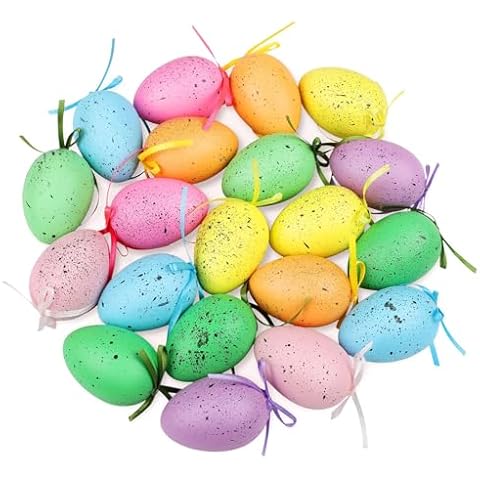 ELCOHO 20 Multicoloured Easter Egg Ornaments Cover
